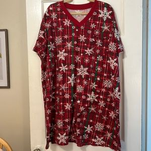 Dreams & Co Winter holidays day night shirt, size 1X/2X